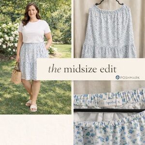 Live to Be Spoiled Blue Floral Tiered Skirt | XL | Cottagecore Summer